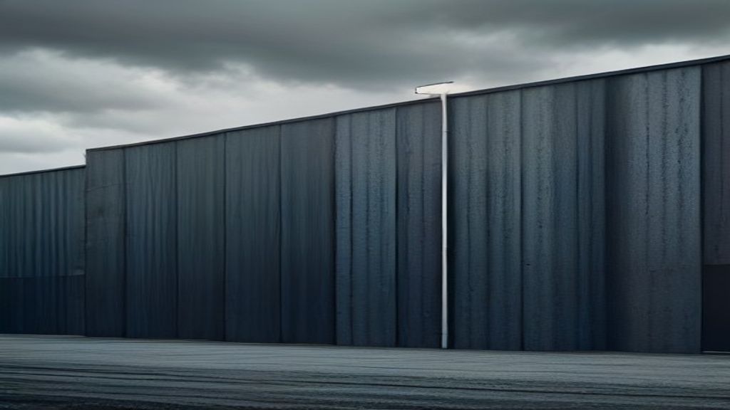 Dark profiled steel wall cladding on an industrial building.